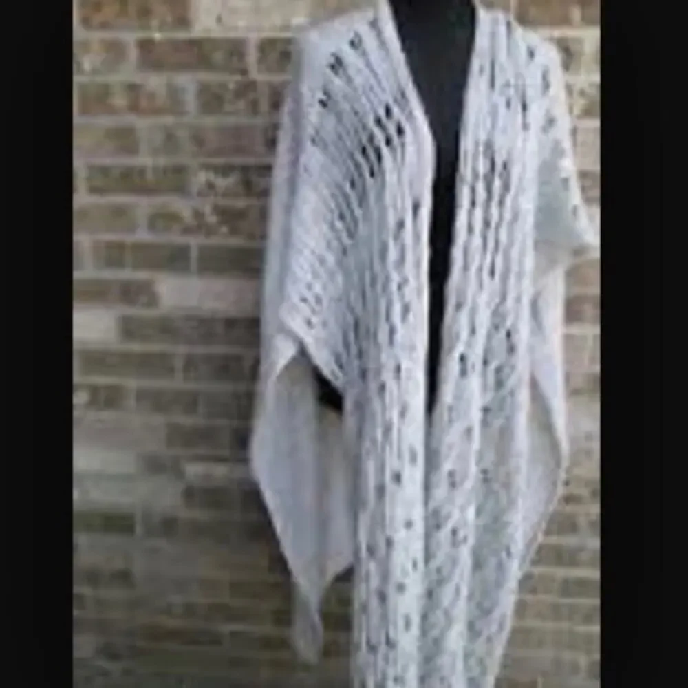 FREE PEOPLE Womens Cable Knit Poncho Cardigan Sweater Shawl in Grey XS/S